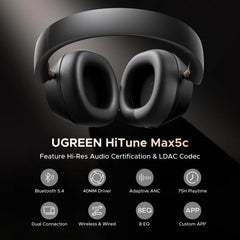 UGREEN HiTune MAX 5C Bluetooth Headphones (Over-Ear, Noise-Canceling, Hi-Res)