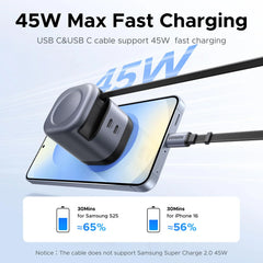 UGREEN Nexode 45W 2-Port Charger with Retractable Cable