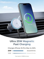UGREEN MagFlow Magnetic Wireless Car Charger 25W (MagSafe compatible)